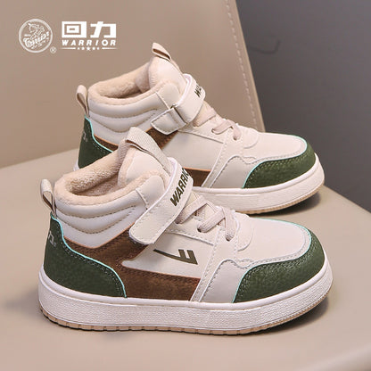 Pullback color blocking versatile Velcro children's shoes, board shoes, children's sports shoes, winter new men's and women's fashion casual shoes