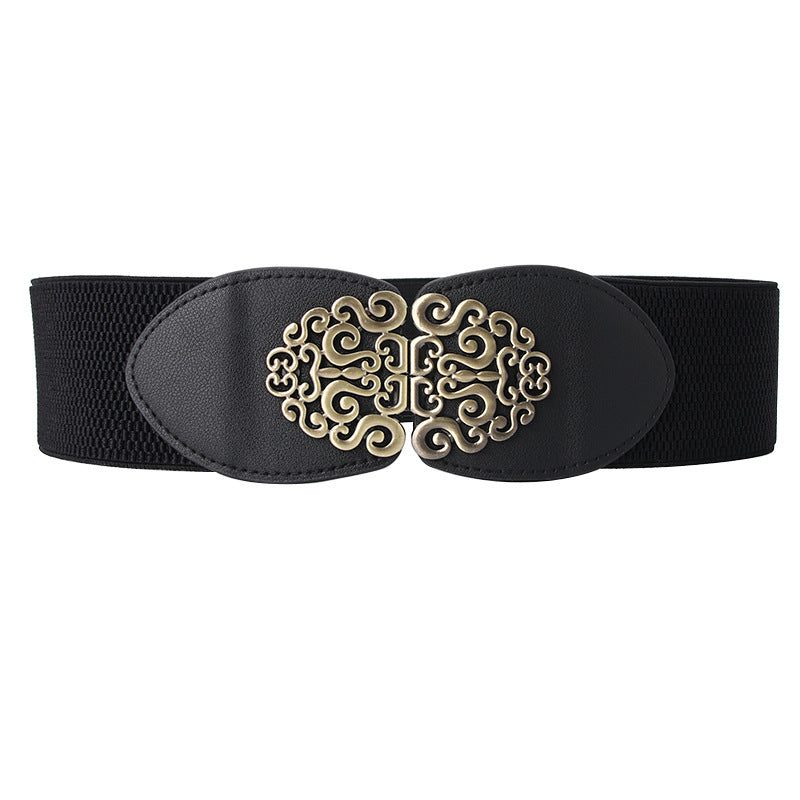Wide belt women's elastic decoration with dress simple and versatile fashion waist closure women's belt manufacturer wholesale