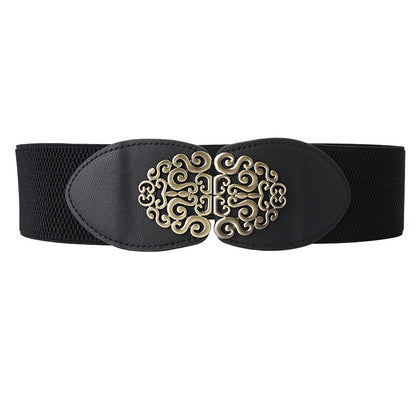 Wide belt women's elastic decoration with dress simple and versatile fashion waist closure women's belt manufacturer wholesale