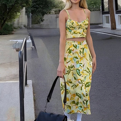 2025 spring and summer new cross-border Amazon European and American fashion elegant bandeau casual slim printed dress