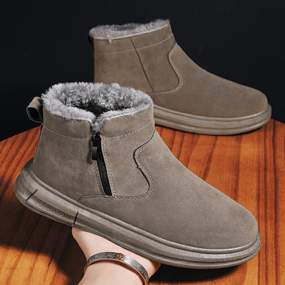 Men's Shoes 2025 Winter New Fleece-Lined Thickened Warm Cotton Shoes Men's Outdoor Casual Fashion Cold-Resistant Snow Boots