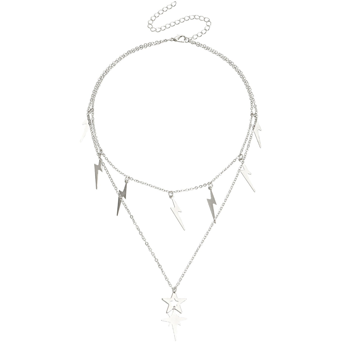 Lightning stars stacked multi-layer necklaces European and American new products simple tassel trend clavicle chain set necklace women's accessories