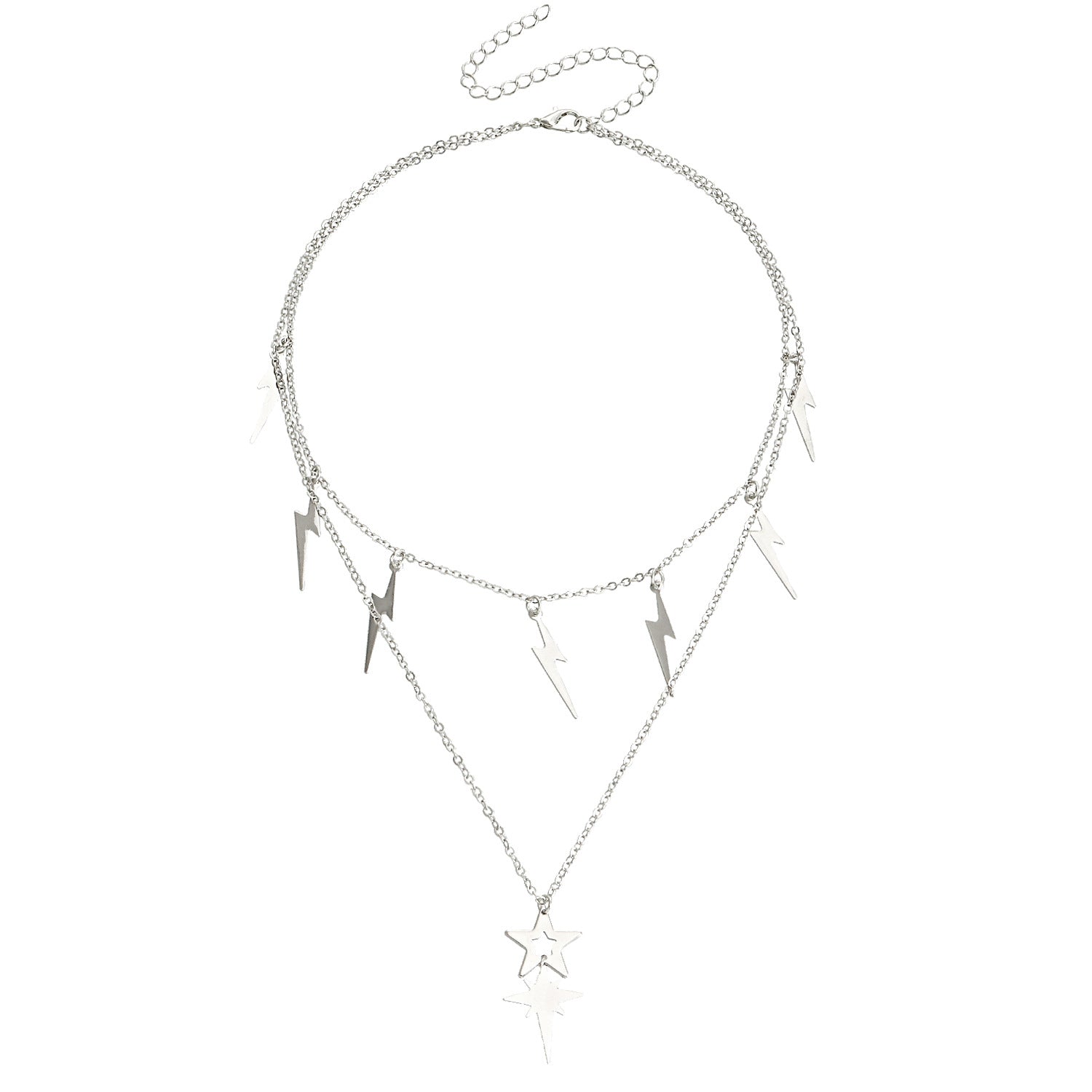 Lightning stars stacked multi-layer necklaces European and American new products simple tassel trend clavicle chain set necklace women's accessories