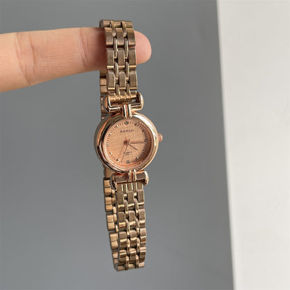 BARSH gold steel band minimalist diamond-dial women's watch, exquisite casual whitening, used quartz women's watch for export wholesale