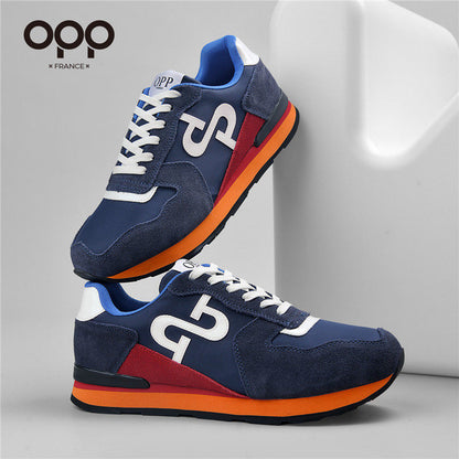 OPP Men's Shoes Spring Genuine Leather Athleisure Shoes Fashion and Versatile Outdoor Plus Size Men's Platform Anti-Slip Forrest Gump Shoes