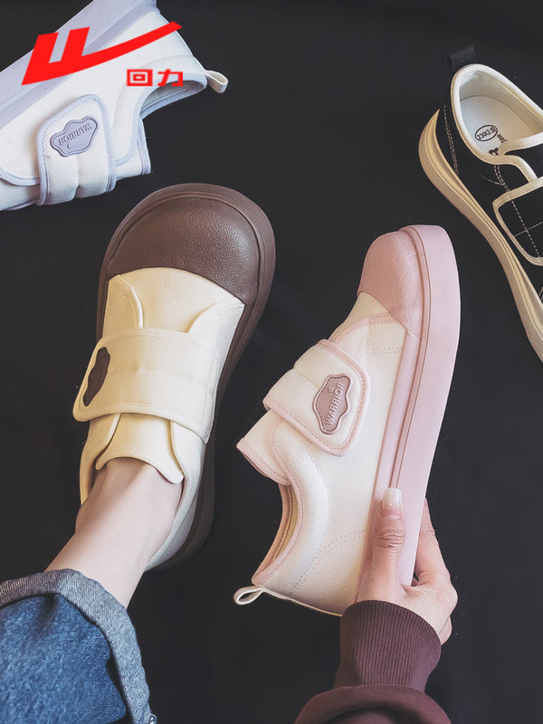 Warrior women's Velcro canvas shoes for women, 2026 new spring style, one-foot big toe cute sneakers, sneakers