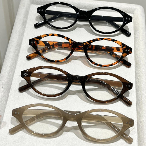 Oval nerd glasses frames for women, 2025 new cross-border Western internet celebrity Mi Nail glasses, no-makeup fashionable frames