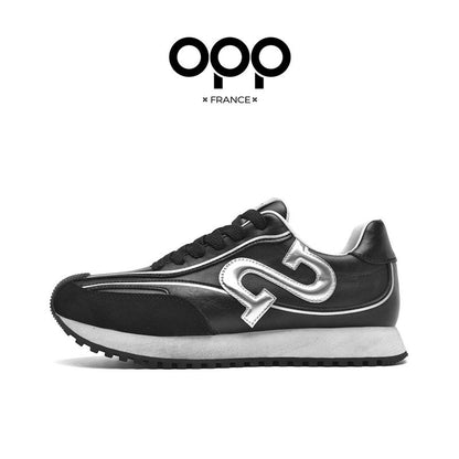 OPP Men's Shoes Spring 2026 New Retro Versatile Casual Shoes Men's Outdoor Sports Running Leather Forrest Gump Shoes