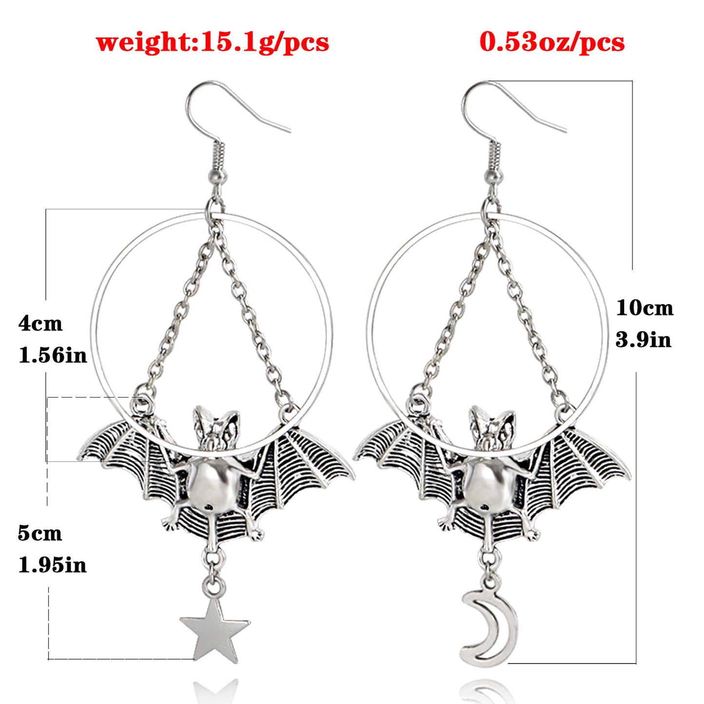 European and American cross-border jewelry, ins, geometric rings, Batman pendants, earrings, earrings, women's earrings, high-end niche