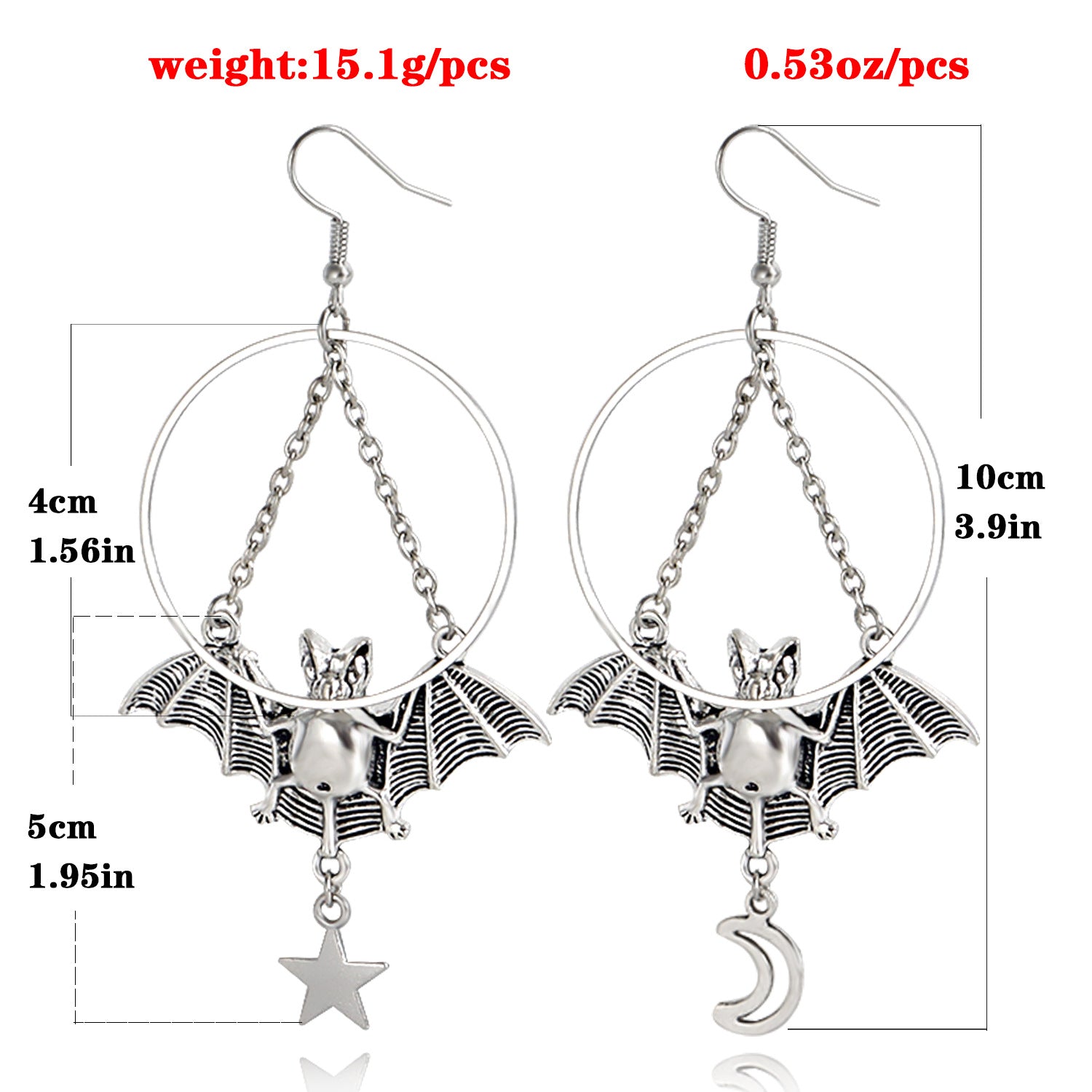 European and American cross-border jewelry, ins, geometric rings, Batman pendants, earrings, earrings, women's earrings, high-end niche