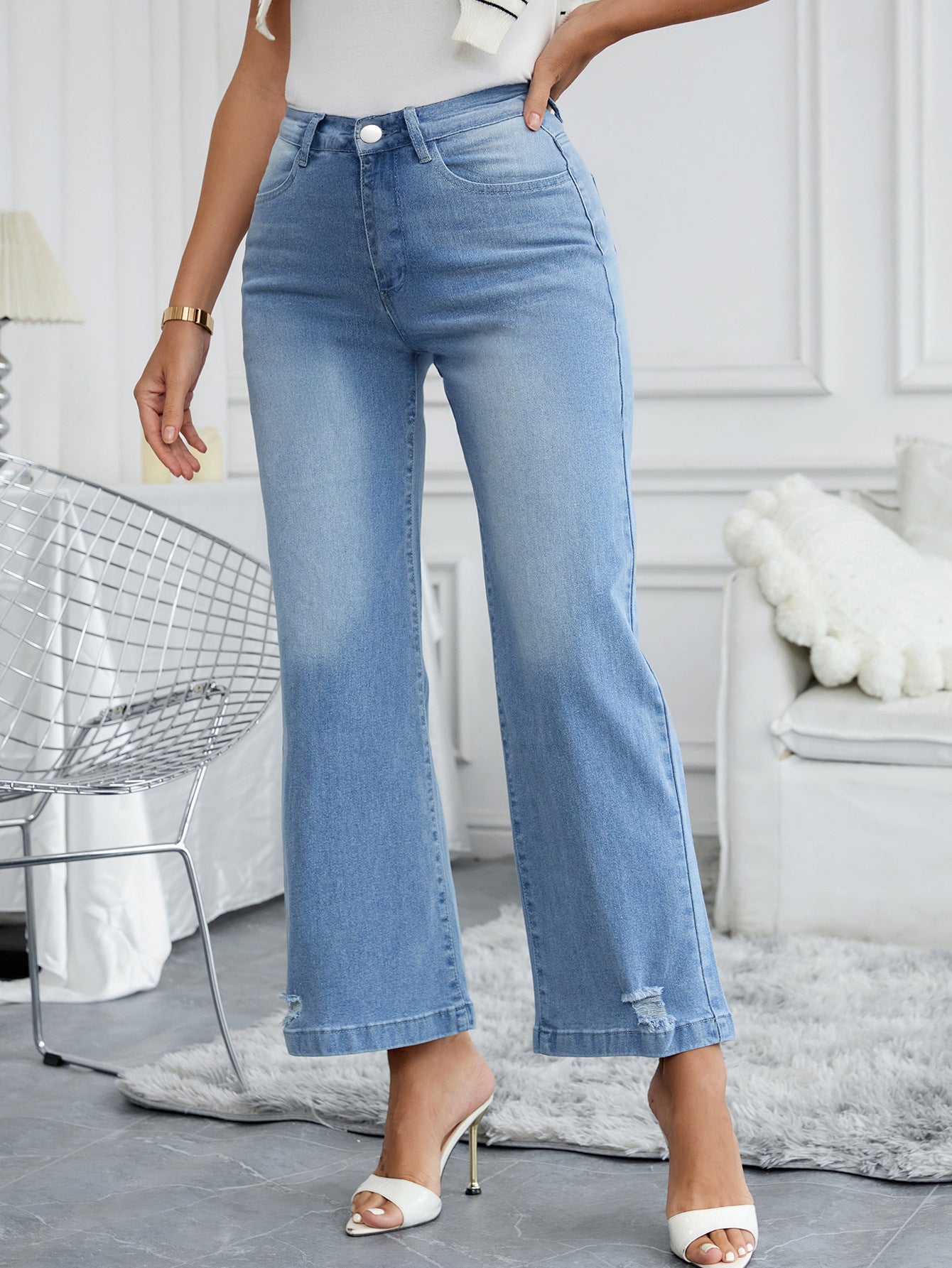 European and American cross-border foreign trade new women's clothing high elastic loose wide-leg casual women's jeans WOEMN JEANS