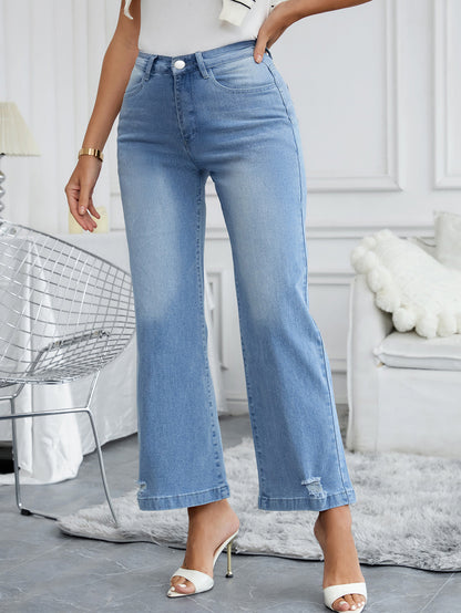 European and American cross-border foreign trade new women's clothing high elastic loose wide-leg casual women's jeans WOEMN JEANS