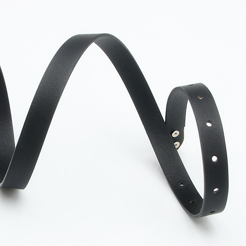 Women's European and American retro decorative skirt with suit ins style personality belt alloy three-piece black trouser belt