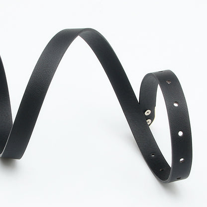 Women's European and American retro decorative skirt with suit ins style personality belt alloy three-piece black trouser belt