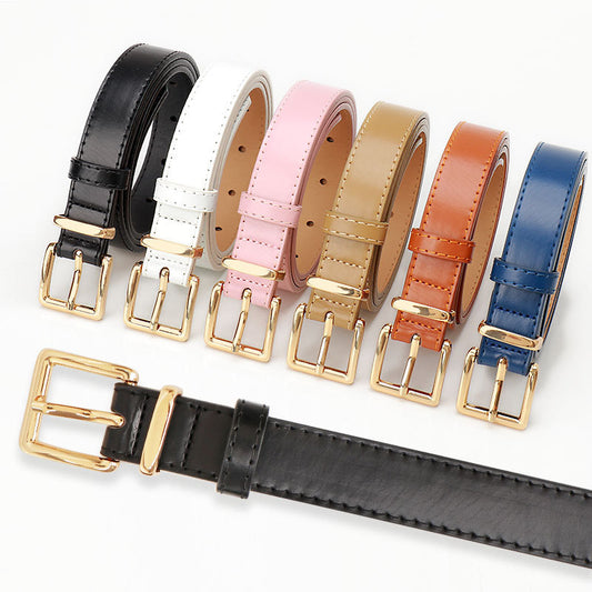 New Premium Chic Style Alloy Women's Belt Fashion Versatile Pin Buckle Student Belt Decoration Jeans Belt Women