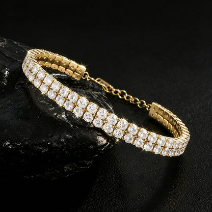 SHEIN's best-selling diamond-studded bracelet, double-row tennis ball chain, accessories, new versatile elegant rhinestone fashion