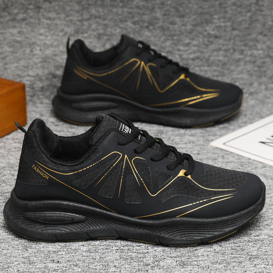 Calçado de homem novo para o outono de 2025: calçado desportivo, simples, leve e moderno, com plataforma, estilo "dad shoes" (calçado estilo "papá"). Venda por grosso internacional.