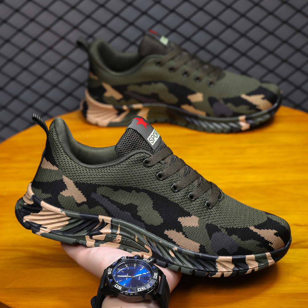 Camouflage shoes for men and women in spring, summer and winter, outdoor mountaineering training shoes, military training shoes for students, liberation shoes in summer, tide style labor protection shoes