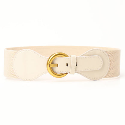 Drawstring women's retro pin-buckle embellished coat belt women's fashion versatile simple elastic elastic waist closure women