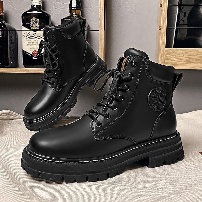 2026 Men's Labor Protection Shoes Spring Construction Site Wear-Resistant Construction Work Martin Boots Workwear Waterproof Non-slip Hiking Sports