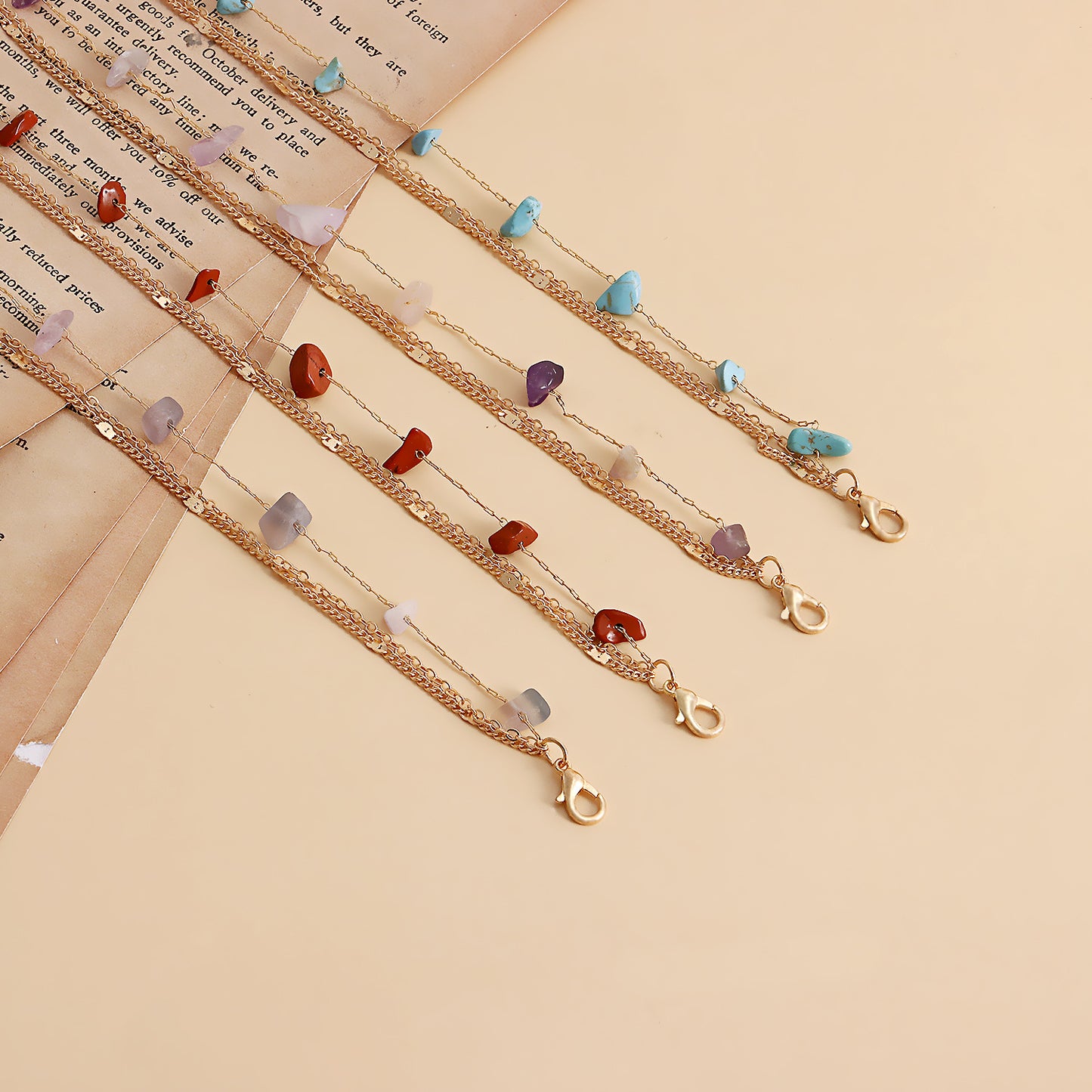 European and American cross-border jewelry bohemian natural color turquoise waist chain body accessories women's waist chain