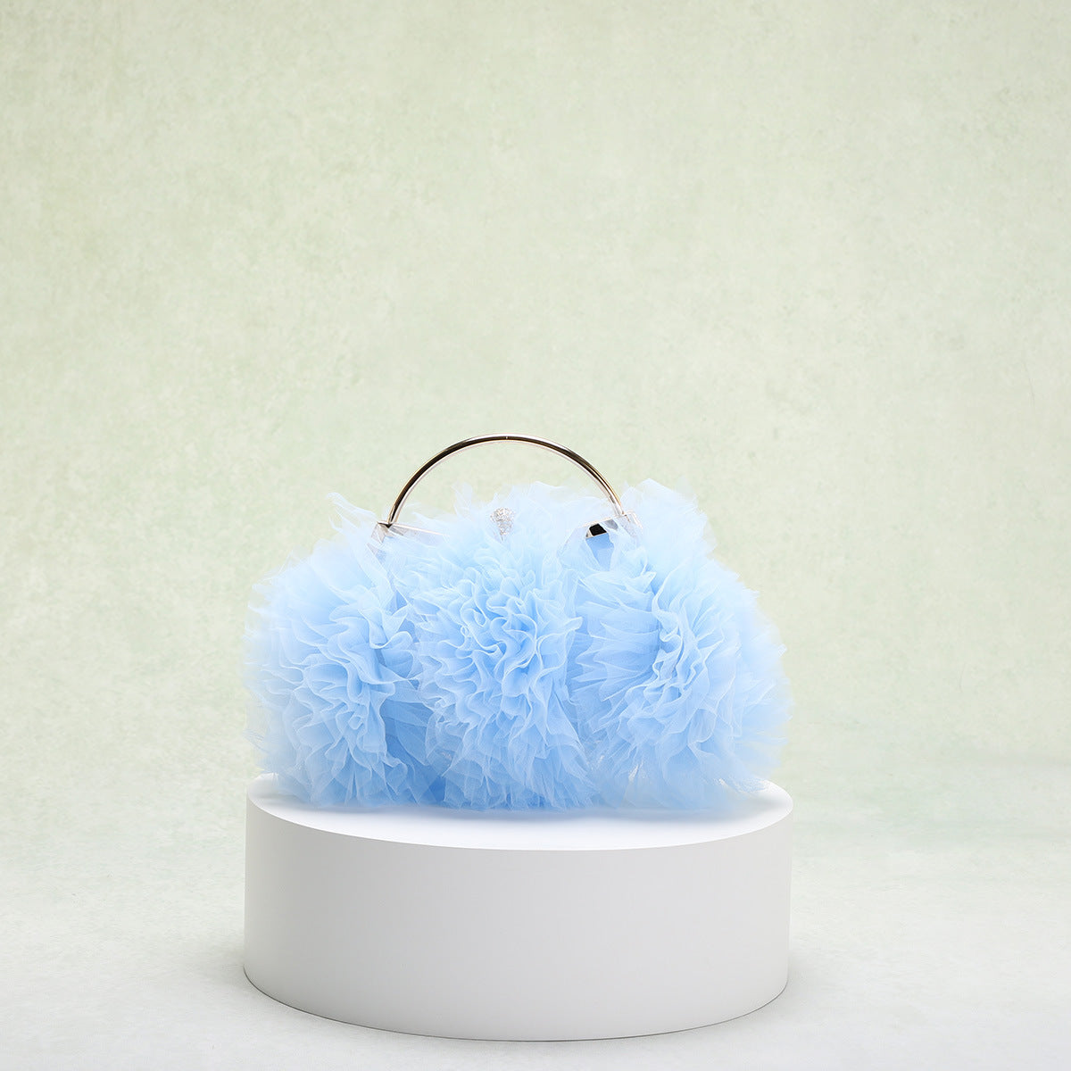 Mesh lace plissado clip bag jantar tote bag versão coreana doce vento flor clump apertado romântico casamento saco de noiva