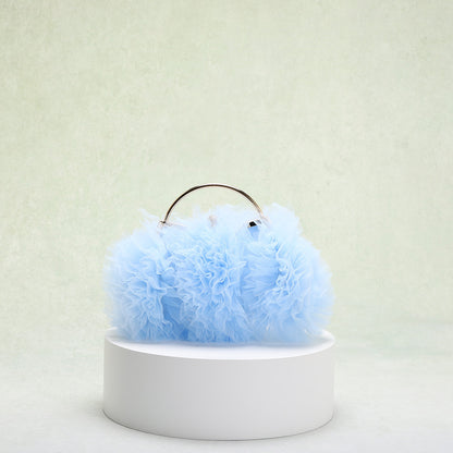 Mesh lace plissado clip bag jantar tote bag versão coreana doce vento flor clump apertado romântico casamento saco de noiva