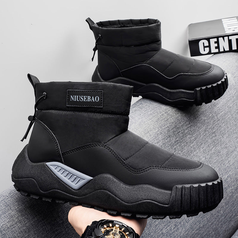 2025 Autumn/Winter New Snow Boots Men's Warm Casual Cotton Boots, Outdoor Fashion Mid-Top Warm Everyday Men's Shoes