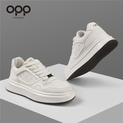 Ténis de cano baixo para homem em OPP, modelo leve e luxuoso da primavera de 2026, versátil para desporto e lazer, em branco.