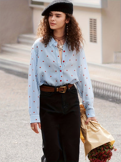 Cross-border European and American plus-size full-print prints, various pattern options, long-sleeve loose casual tops plus size interchange