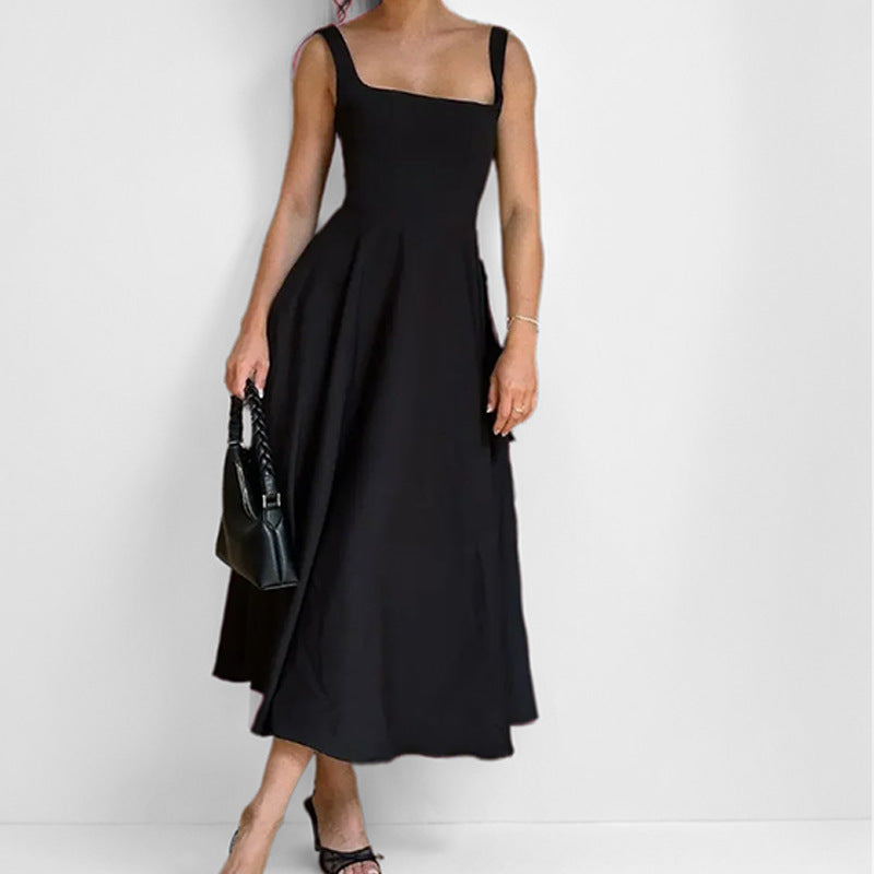 Cross-border 2026 Amazon's new European and American clothing simple temperament elegant suspender sexy backless dress 661