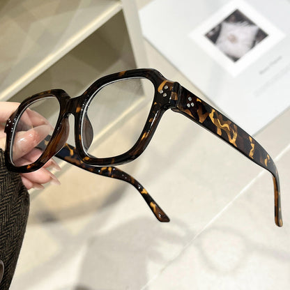 Large frame Mi Nail square flat glasses 2025 new blue light blocking fashion glasses frame, tortoiseshell slimming frames for women