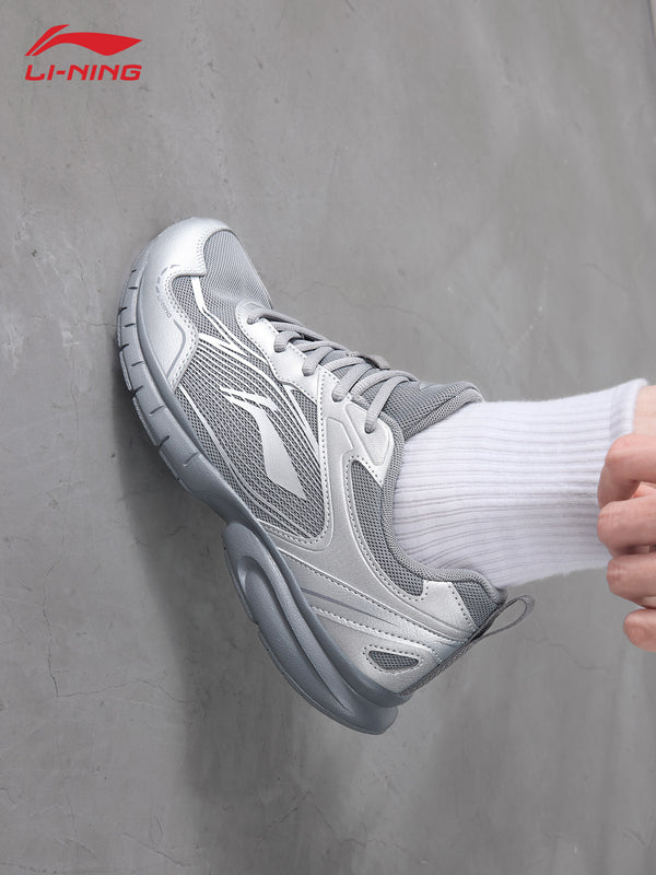 Li-Ning men's sports shoes 2026 summer new youth mesh breathable lightweight shock-absorbing silver running shoes
