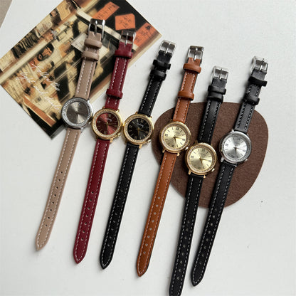 GoGoey Douyin Popular Vintage Round Chanel Light Luxury High-End Diamond-Encrusted Belt Women's Watch for Middle and High School Students