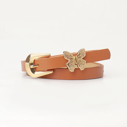 New Sweet Girl Style Belt Women's Fashion Korean Style Belt Women's Cute Wind Butterfly Decoration Versatile Dress Belt