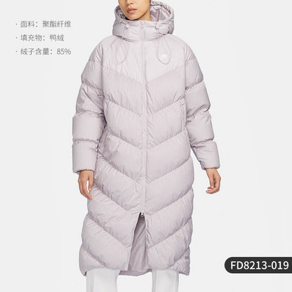 Nike Official Genuine Winter Women's Warm Casual Sports Long Down Jacket FD8213-019