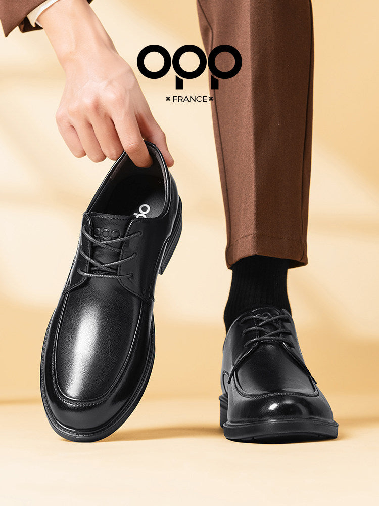 OPP leather shoes men's spring 2026 new business formal black British wedding casual fashion versatile derby shoes