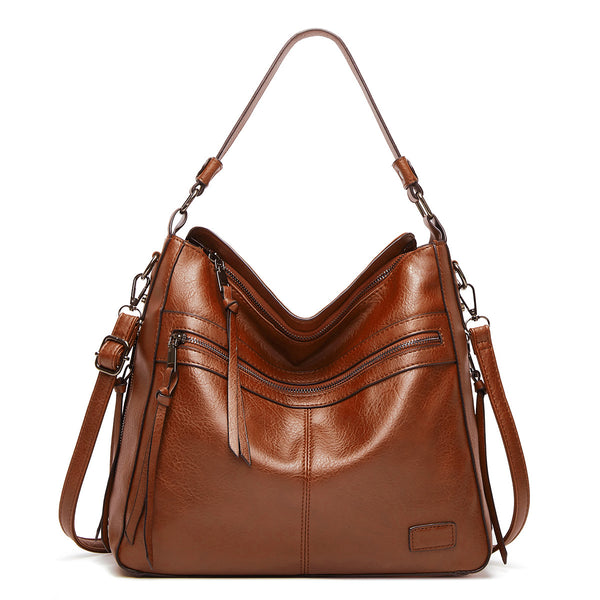 Amazon Hot Women's Bag 2024 New European and American Fashion Soft Leather Tote Bag Bag One Shoulder Crossbody Bag Wholesale | Ciaura