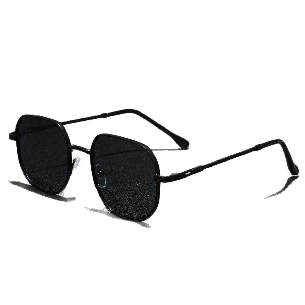 Simple square frame sunglasses, European and American vintage men's and women's face-enhancing sunglasses, driving internet celebrity metal sun-protection sunglasses