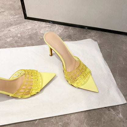 YX Transparent High Heels Women's Summer 2026 New Pointed Toe Stiletto Heel Sandals Versatile Slimming Niche Design Fashion Women's Shoes