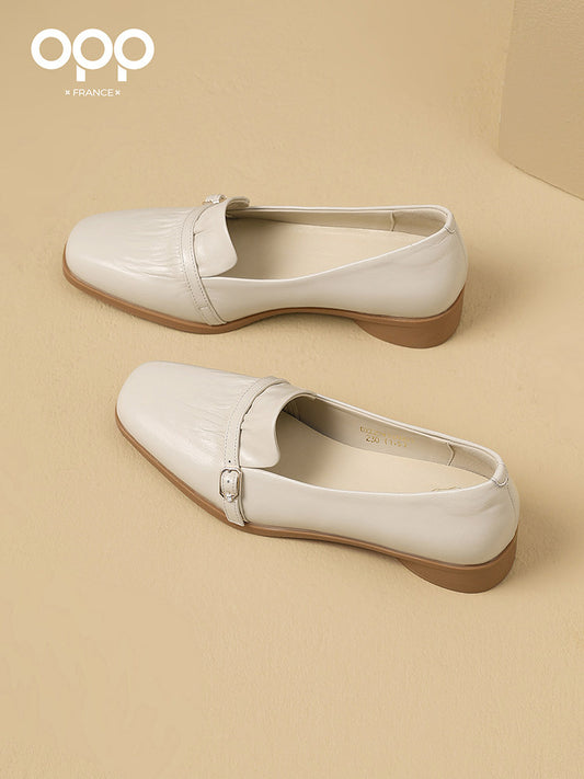 OPP platform loafers women's 2025 new autumn with skirts and leather shoes women's versatile one-legged single shoes women's shoes