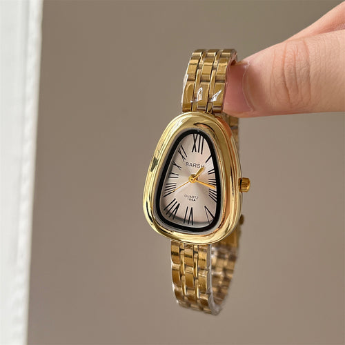 Cross-border hot-selling wristwatches, steel strap watches, women's snakehead head, commuter, light luxury minimalist, quartz watches, women's watch manufacturer wholesale