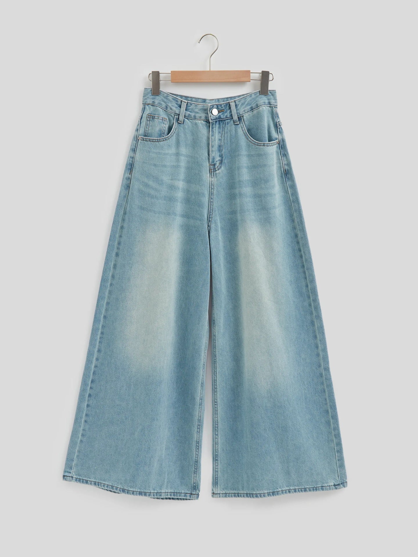 Cross-border foreign trade independent station Amazon denim women's wide-leg high-waisted drape trousers women's JEANS European and American style