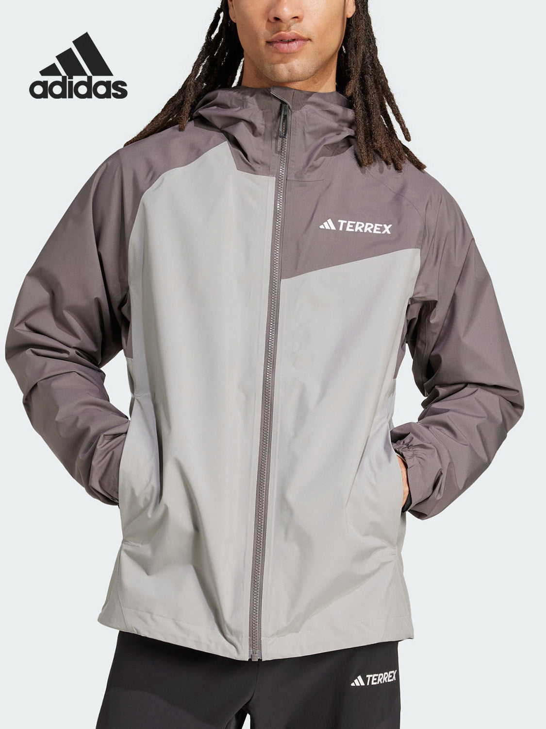 Adidas Official Genuine New Men's Style. Outdoor splicing loose hooded jacket JN8809