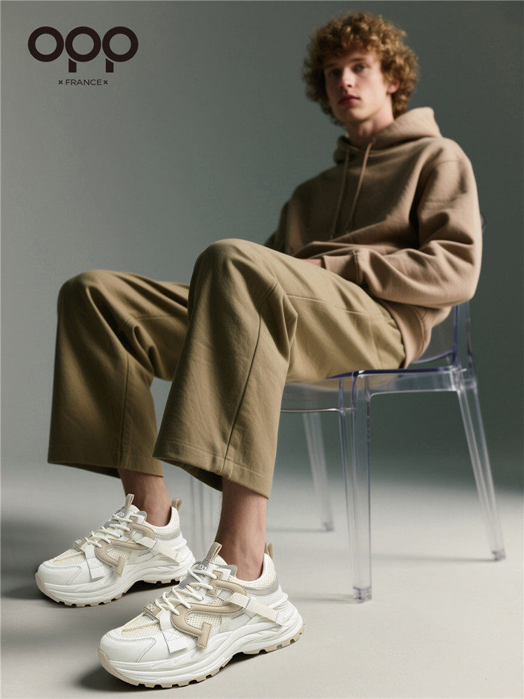 OPP men's shoes spring thick sole heightening, outdoor sports running leisure, versatile niche trendy brand ruffian, handsome daddy shoe men