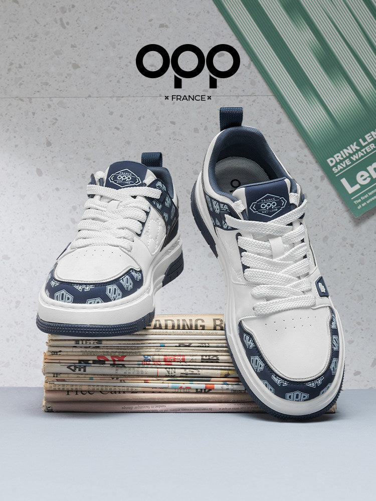 OPP men's shoes spring 2026 new popular thick-soled versatile high-end ruffian handsome leather casual sneakerboard shoes