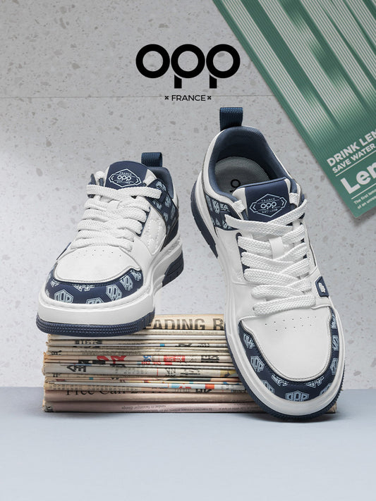 OPP men's shoes spring 2026 new popular thick-soled versatile high-end ruffian handsome leather casual sneakerboard shoes