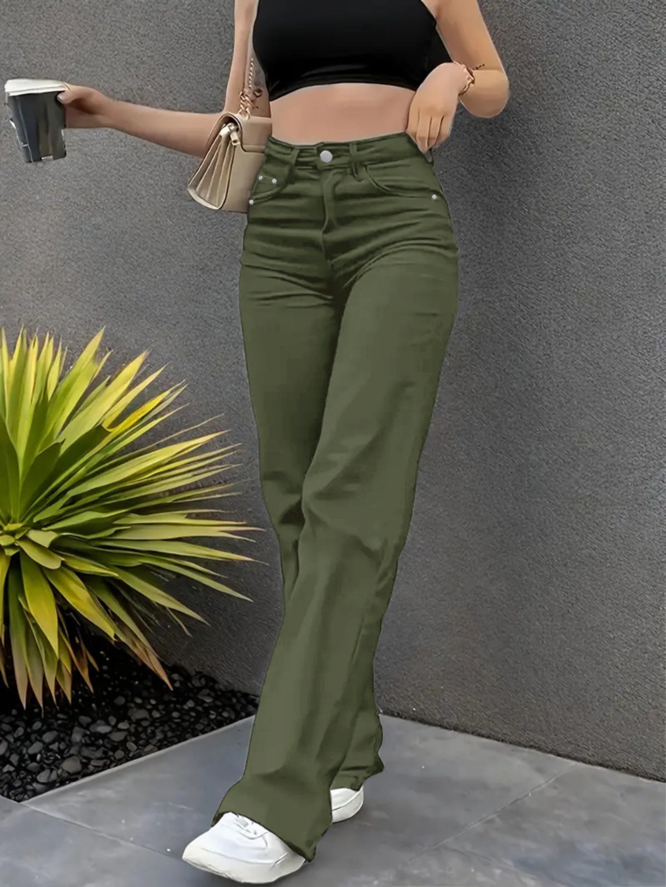 European and American foreign trade cross-border women's jeans multi-color wash straight stretch casual trousers WOMEN JEANS