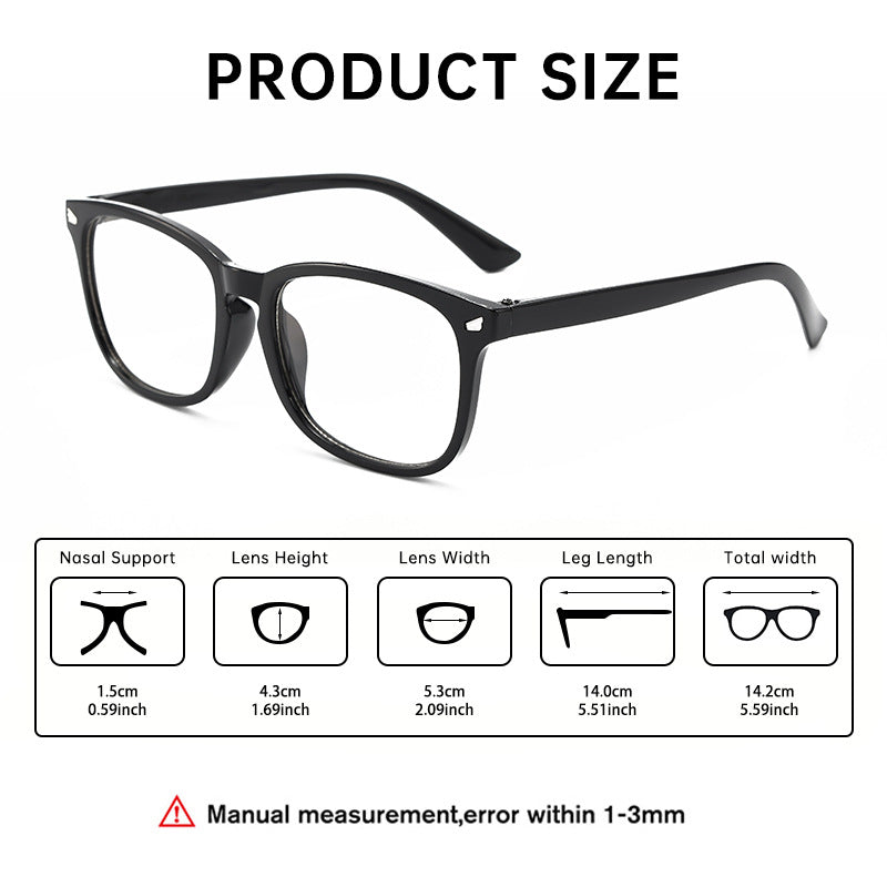 Classic transparent blue light blocking glasses frame, square and round frame, bare-faced flat light glasses, face-fixing students, myopia glasses frames make the face look smaller