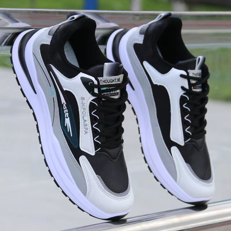 2025 new Taobao breathable lightweight soft-soled running shoes men's leather casual sneakers cross-border wholesale